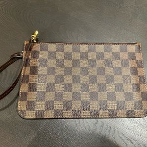 Authentic Louis Vuitton Damier Ebene Neverfull Pouch